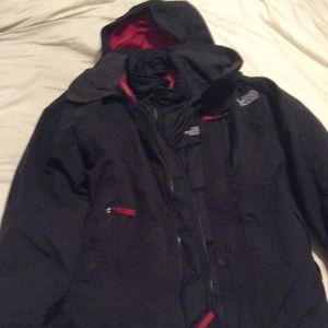 Northface HyVent Boys Two layer coat size 14 - 16 North Face Black Jacket